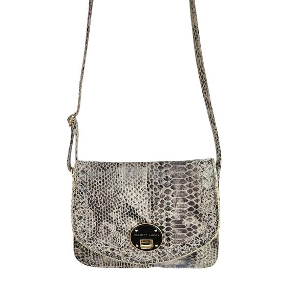 Elliott Lucca from The Sak Python Snake Print Leather Crossbody Y2K Shoulder Bag - Picture 2 of 14